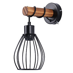 ZMH Applique Murale En Bois Noir E27 Industriel - Sans Ampoule
