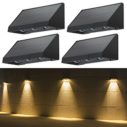 ZMH Applique Murale Solaire D'extérieur à LED 3000k Pour Clôture Terrasse Balcon Jardin Escaliers