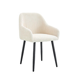 Homy France Lot de 2 chaises avec accoudoir PEACH pieds métal noir