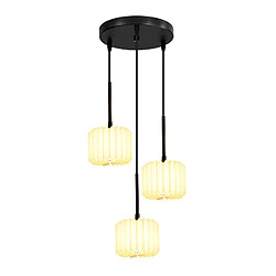 ZMH Suspension Vintage à 3 Lumières – Abat-jour En Papier (sans Ampoule)