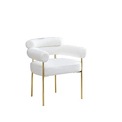 Homy France Lot de chaise BULLE avec Accoudoirs Velours & Pieds Gold 72x60x77 cm
