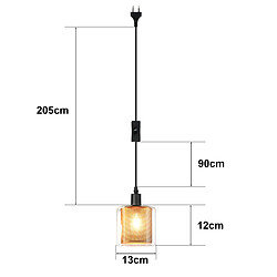 ZMH Suspension Vintage – Verre Doré, Câble 2m Avec Interrupteur, E14. Style Rétro Pour Intérieur. pas cher