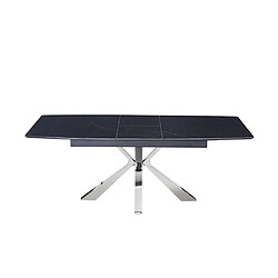 Homy France Table extensible BIANCA Chrome plateau Céramique