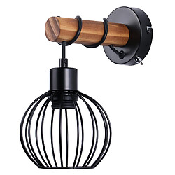 ZMH Applique Murale En Bois Noir E27 - Sans Ampoule