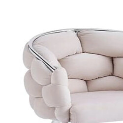 Homy France Lot de 2 chaises BALLON pieds chrome assise en Velours Beige