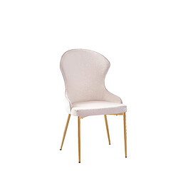 Homy France Lot de Chaise HILTON en Velours Beige & Pieds Gold – Style Chic et Confort Moderne