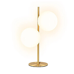 ZMH Lampe De Bureau Moderne 2 Flammes Avec Interrupteur Métal Verre Blanc E27