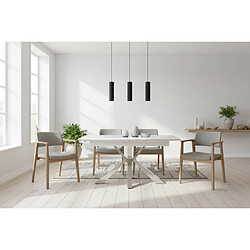 Homy france Table à manger extensible - Marbre blanc
