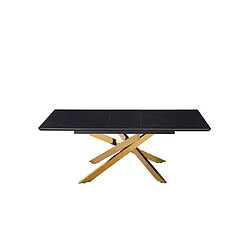Homy France Table extensible AGATHE Gold plateau Céramique