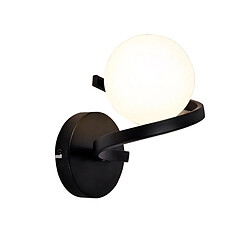 ZMH Applique Noir 1 Flamme G9 Moderne Lampe Métal Boule De Verre Blanche