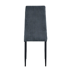 Acheter Homy France Lot 4 Chaises Salle à Manger Klarna Tissu Côtelé Gris Pieds Métal Noir