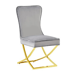 Homy France Lot de chaises GABRIELLE Gold Velours Capitonné