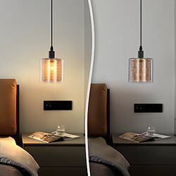 Avis ZMH Suspension Vintage – Verre Doré, Câble 2m Avec Interrupteur, E14. Style Rétro Pour Intérieur.