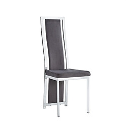 Homy France Lot de chaises Dana velours contour chromé