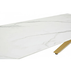 Homy france Table basse rectangulaire - Marbré blanc pas cher