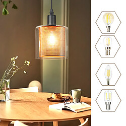 Acheter ZMH Suspension Vintage – Verre Doré, Câble 2m Avec Interrupteur, E14. Style Rétro Pour Intérieur.