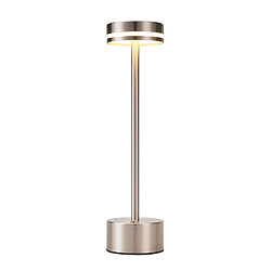 ZMH Lampe à Poser LED De Table - Sans Fil à Piles Tactile Intensité Variable H.32cm- Argent- Lot De 2