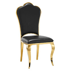 Homy France Lot de 4 Chaises Prestige gold simili cuir - SAKURA