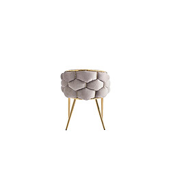 Homy France Lot de 2 chaises BALLON pieds Gold - Taupe