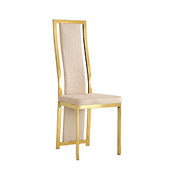 Homy France Lot de 6 chaises velours beige structure Gold – DANA