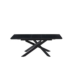 Homy France Table extensible AGATHE métal noir plateau Céramique