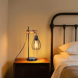Avis Zmh Lampe de table bois métal - Noir