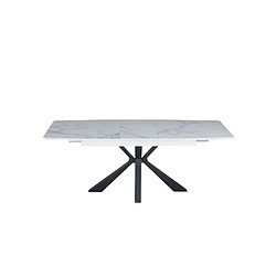 Homy France Table extensible BIANCA métal noir plateau Céramique