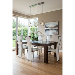 Homy France Lot de 6 chaises Dana simili cuir croco blanc contour chromé