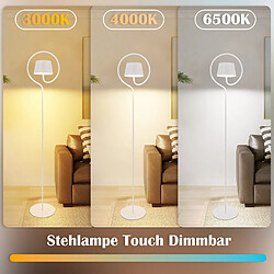 ZMH Lampadaire 120cm Blanc Tactile à Intensité LED Verre Pour Chambre