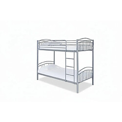 Homy France Lit superposé séparable métal gris 2x90x190 cm ALICE