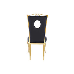 Homy France Lot de 4 Chaises Baroque ROYAL Gold Simili Noir