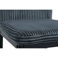Homy France Lot 4 Chaises Salle à Manger Klarna Tissu Côtelé Gris Pieds Métal Noir pas cher