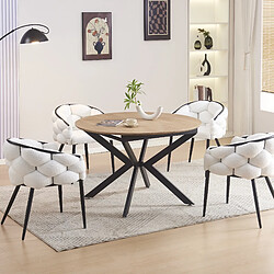 Homy france Table à manger extensible ronde - Chêne