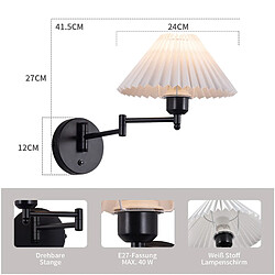 Avis ZMH Appliques murales d'intérieur pour escaliers E27 tissu blanc