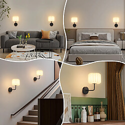 ZMH Applique Mural Vintage - Luminaire Pour Couloir Ou Escalier Avec Abat-jour En Papier (sans Ampoule) pas cher