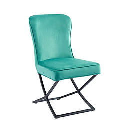 Homy France Lot de 4 chaises GABRIELLE Métal noir Velours Capitonné