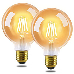 Zmh ampoules LED E27 vintage G95 - lot de 2