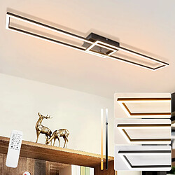 ZMH Plafonnier LED Salon Noir 2 Cadres 102cm Moderne Dimmable Chambre à Coucher