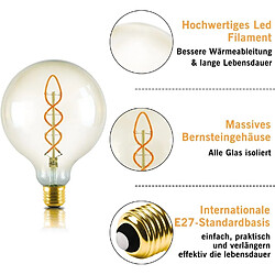 Zmh Ampoule LED E27 G125 vintage Edison