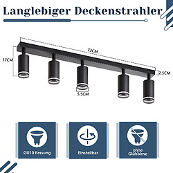 Avis ZMH Spot De Plafond 5 Flammes Noir Gu10 Spots Lampe De Plafond Pour Chambre à Coucher