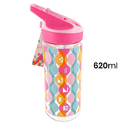Disney Minnie Mouse Bouteille 620ml en Tritan Motif Minnie avec Paille Rabattable Rose pas cher
