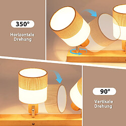 Acheter ZMH Spot Plafond 3 Flammes Vintage E14 Bois Et Tissu Orientable 350° Max 25w (sans Ampoule)
