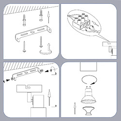 ZMH Plafonnier 1 Flamme LED Gu10 Noir 355°pivotant Moderne pas cher