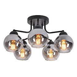 ZMH Plafonnier Noir 5 Lumières : Lampe De Salon Vintage E27 Style Industriel Boule