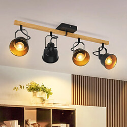 ZMH Spot De Plafond 4 Flammes 350° Orientable Vintage Plafonnier Salon Couloir