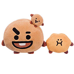 Line Friends BT21 Peluche 20cm Modèle SHOOKY avec Petit Compagnon Ultra-Doux Marron
