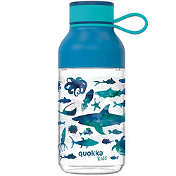 Quokka Gourde pour Enfant 430ml Modèle Ice Kids Motif Animaux Marins avec Sangle Bleu