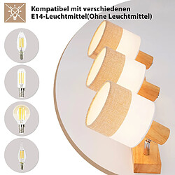 Avis ZMH Spot Plafond 3 Flammes Vintage E14 Bois Et Tissu Orientable 350° Max 25w (sans Ampoule)