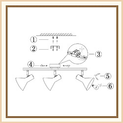 Acheter ZMH Spot 3 Spots De Plafond Noirs Rétro E14 à 350° Rotatifs Métal