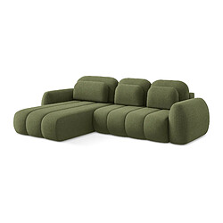 makamii Canapé 3 places convertible en tissu texturé - LEILA